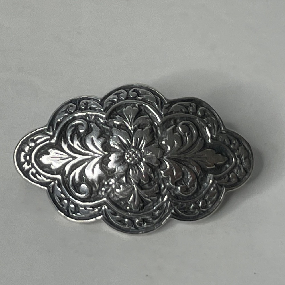 Unbranded Sterling Silver Floral Pin Brooch